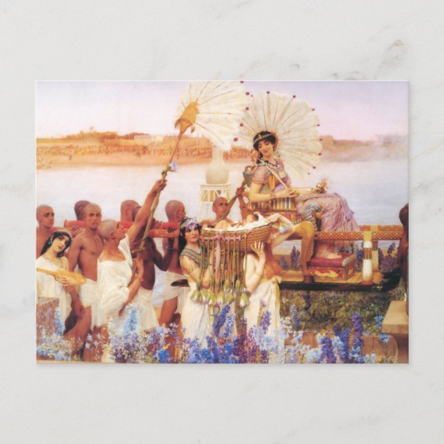 Carte Postale Lawrence Alma Tadema La découverte de Moïse (Devant)