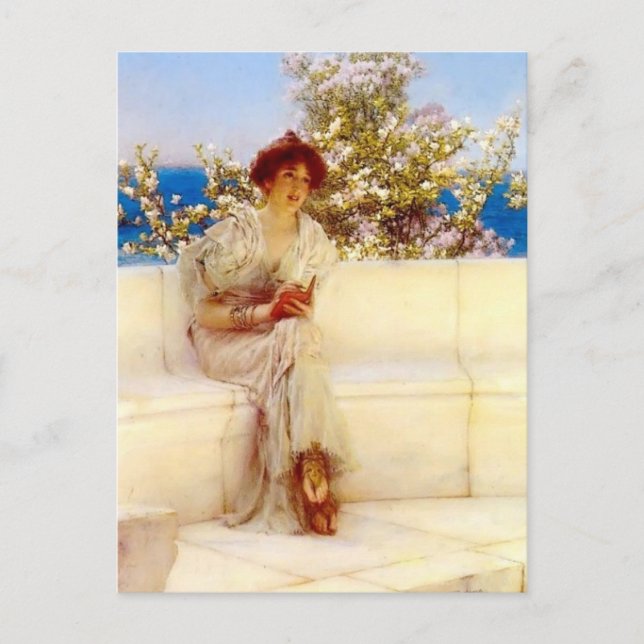 Carte Postale Lawrence Tadema - L'année est au printemps (Devant)