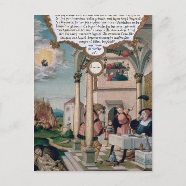 Carte Postale Lazare et le tableau de l'homme riche (Devant)