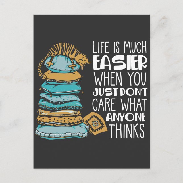 Carte Postale Lazy Chat Cute Kitten La vie est beaucoup plus fac (Devant)