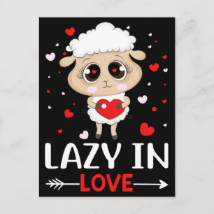 Carte Postale Lazy in Love Sheep pour célibataires de la Saint-V