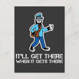 Carte Postale Lazy Sloth Funny Rural Mailman Transporteur de cou