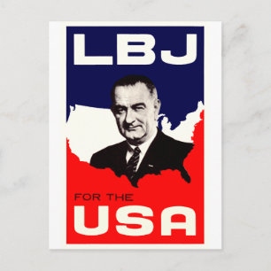 Carte Postale LBJ 1964 pour les USA