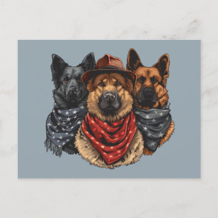 Carte Postale Le 4 Juillet Chiens De Berger Allemands