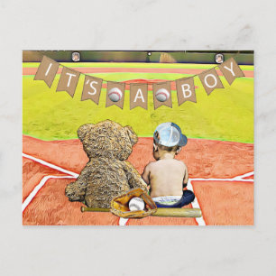 Carte Postale Le Baby shower du garçon à thème de baseball