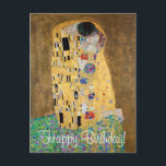 Carte Postale Le baiser de Gustav Klimt<br><div class="desc">The Kiss by Gustav Klimt The Kiss est une peinture à l'huile sur toile avec de la feuille d'or, de l'argent et du platine. par le peintre symboliste autrichien Gustav Klimt. Il a été peint à un moment donné en 1907 et 1908, au plus fort de ce que les savants...</div>