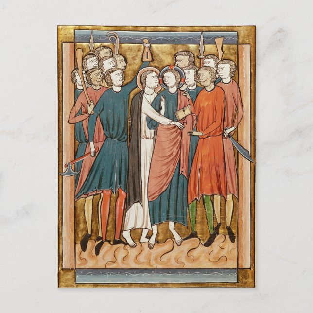 Carte Postale Le baiser de Judas, Psautier à l'usage de Paris (Devant)