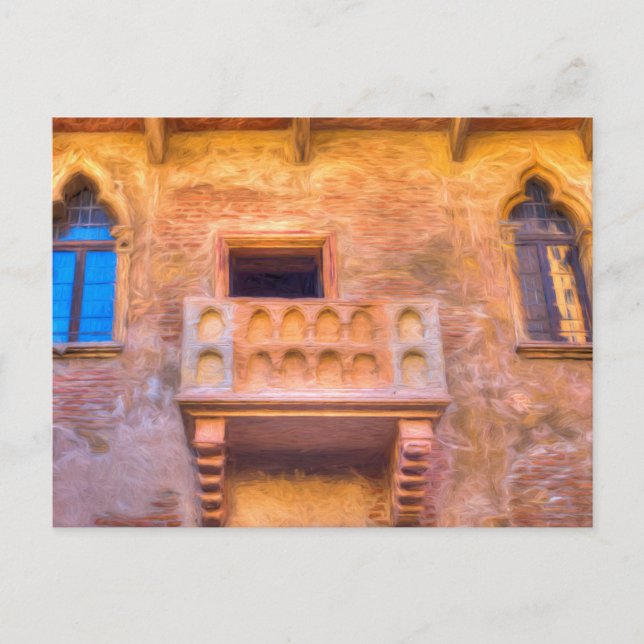 Carte Postale Le Balcon de Juliet Vérone Art (Devant)