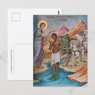Carte Postale Le baptême de l'eunuque éthiopien Icône orthodoxe