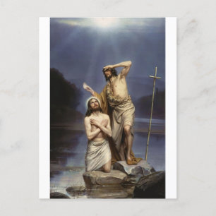 Carte Postale Le baptême du Christ par Carl Bloch