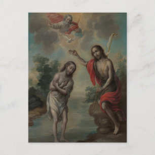 Carte Postale Le baptême du Christ par Nicolás Enríquez