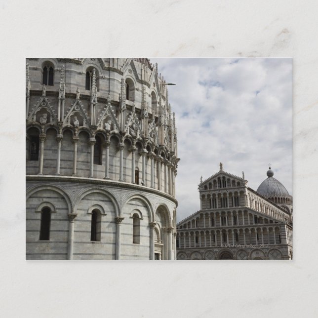 Carte Postale Le Baptistère et le Duomo sur la Piazza (Devant)