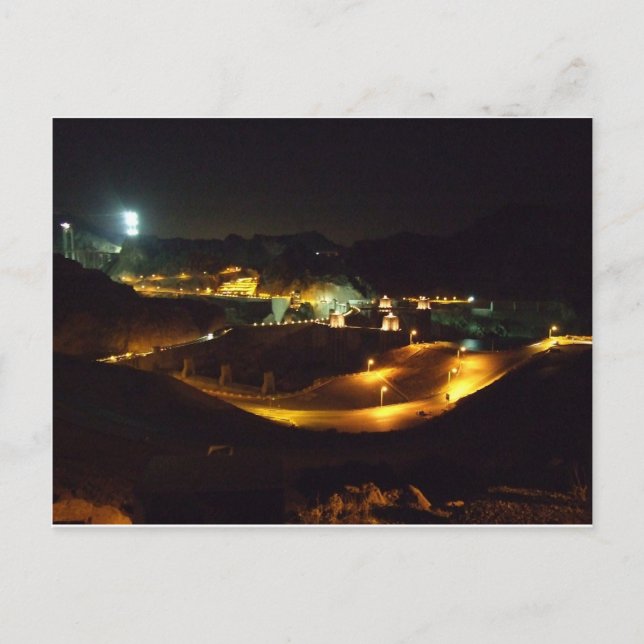 Carte Postale Le barrage Hoover la nuit (Devant)