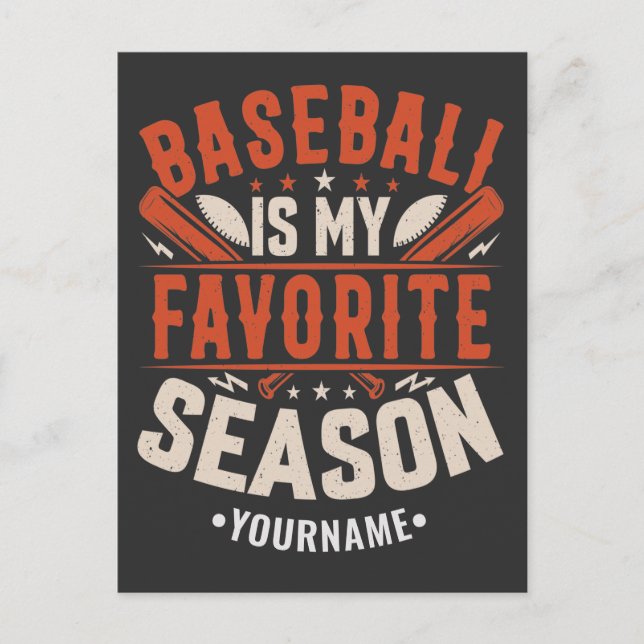 Carte Postale Le baseball est ma saison préférée (Devant)
