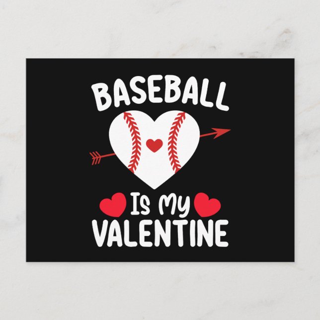 Carte Postale Le Baseball Est Mon Sport De La Saint Valentin (Devant)