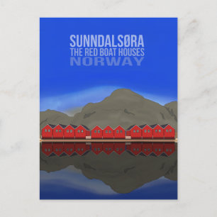 Carte Postale Le Bateau Rouge Maisons Sunndalsøra Norvège