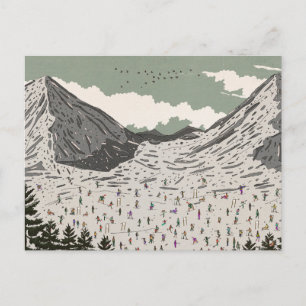 Carte Postale Le beau paysage de ski d'hiver