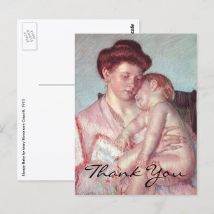 Carte Postale Le bébé endormi de Cassatt
