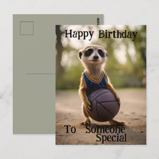 Carte Postale "Le bébé suricate vedette du cerceau" Anniversaire