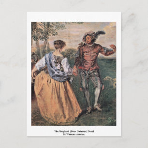 Carte Postale Le Berger (Fêtes Galantes) Détail