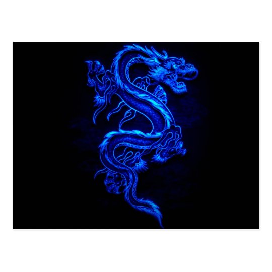 Carte Postale Le Bleu Dragon Noir Feu Zazzle Fr