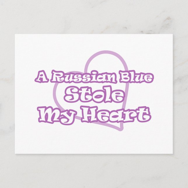 Carte Postale Le bleu russe a volé mon coeur (Devant)