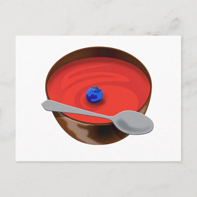 Carte Postale Le bleuet dans un bol de soupe de tomate - Austin, (Devant)