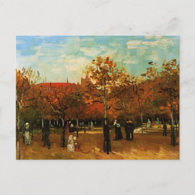 Carte Postale Le Bois de Boulogne par Van Gogh, (Devant)