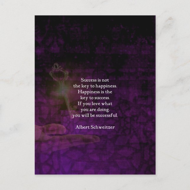 Carte Postale Le Bonheur Est La Clé De La Réussite De La Citatio (Devant)