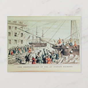 Carte Postale Le Boston Tea Party, 1846