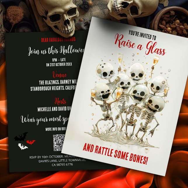 Carte Postale Le budget du code QR a battu des os ! Fête d'Hallo (Créateur téléchargé)