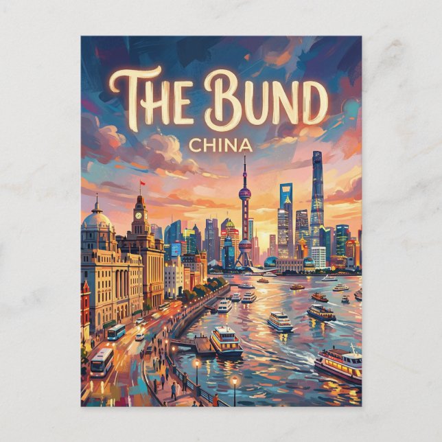 Carte Postale Le Bund Chine (Devant)