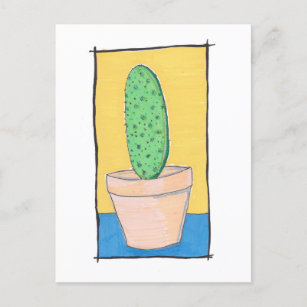 Carte Postale Le cactus - dessin original - poire épineuse - art