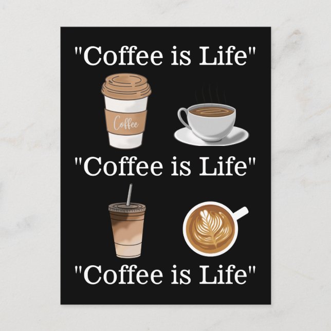 Carte Postale "Le café, c'est la vie" (Devant)