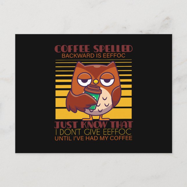 Carte Postale Le Café Écrit En Arrière Est Eeffoc (Devant)