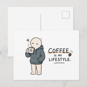 Carte Postale Le café est mon style de vie Mème drôle pour les a