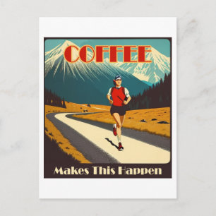 Carte Postale Le Café Fait Que Cela Se Produit En Cours D'Exécut