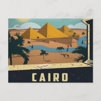 Carte Postale Le Caire Égypte ancienne Pyramides Voyage rétro vi