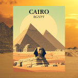Carte Postale Le Caire Egypte Pyramides & Sphinx Voyage Vintage<br><div class="desc">Voyage au pays des merveilles antiques avec cette carte postale vintage qui présente les majestueuses Pyramides de Gizeh et l'énigmatique Grand Sphinx. Sur fond de paysage désertique du Caire, ces monuments emblématiques incarnent la grandeur et le mystère de l'Egypte ancienne. Avec un design de style rétro, cette carte postale vous...</div>