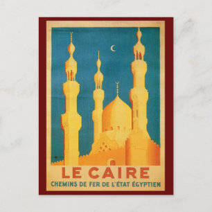 Carte Postale Le Caire vintage, Egypte Publicité de voyage