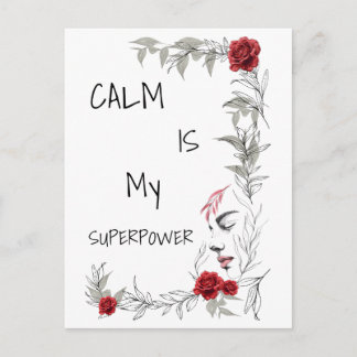 Carte Postale Le calme est mon super pouvoir | Confiance en soi 