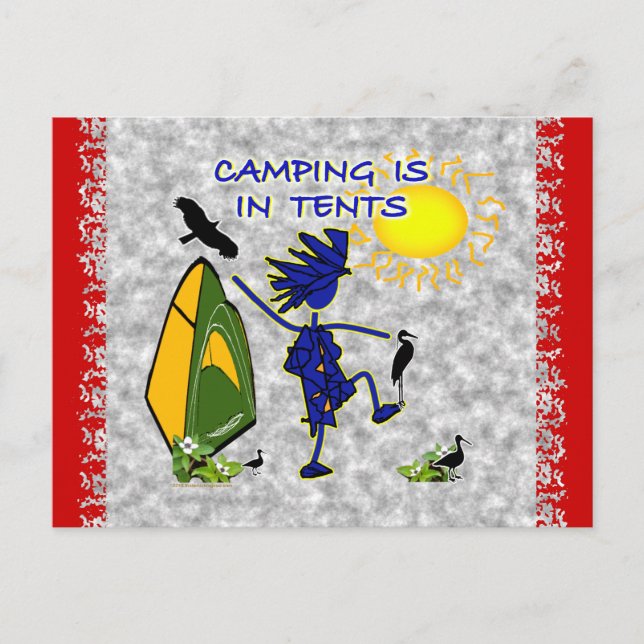 Carte Postale Le Camping Est (Intense) Dans Les Tentes (Devant)