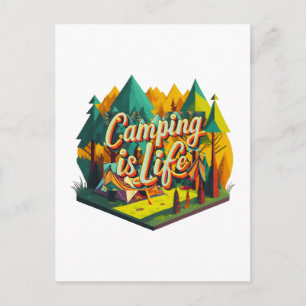Carte Postale Le camping est la vie