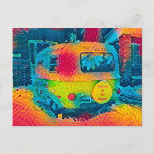 Carte Postale Le Camping Retro Colorful Est Pour Les Hippies Art (Devant)