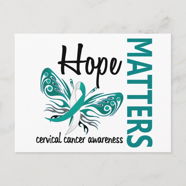 Carte Postale Le cancer cervical du papillon Hope Matters (Devant)