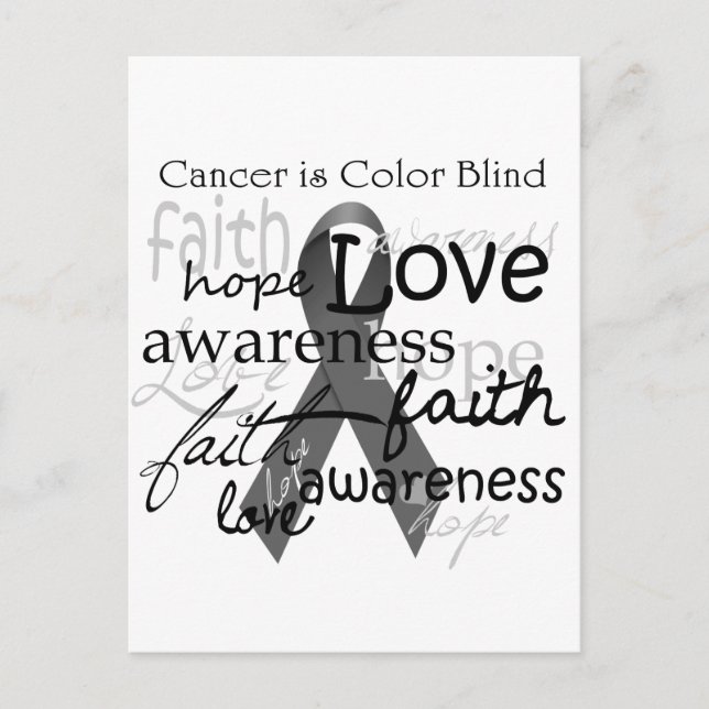Carte Postale Le cancer est Color BLind (Devant)