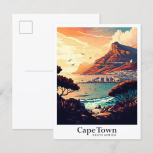 Carte Postale Le Cap Afrique du Sud Voyage Art Vintage