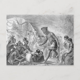 Carte Postale Le capitaine Smith secouru par Pocahontas