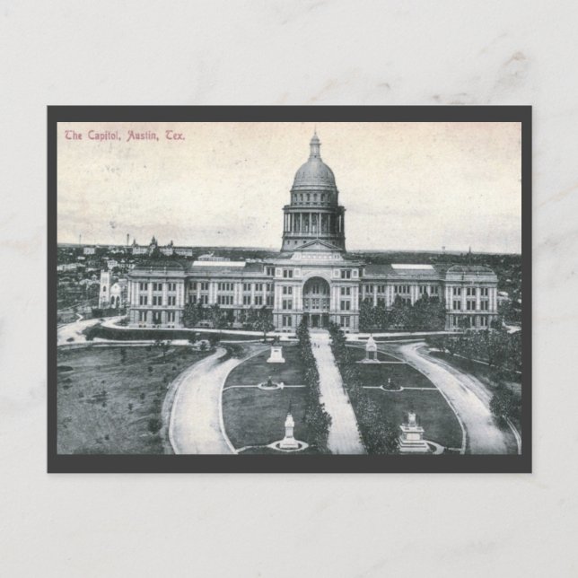 Carte Postale Le Capitol, Austin TX 1909 Vintage (Devant)