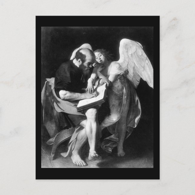 Carte Postale Le Caravaggio Saint Matthieu Et L'Ange (Devant)